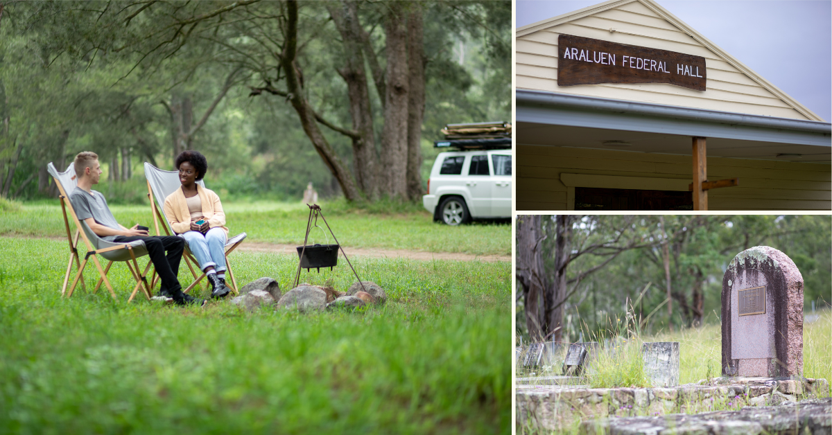 Araluen Valley campground, federal hall and cemetery