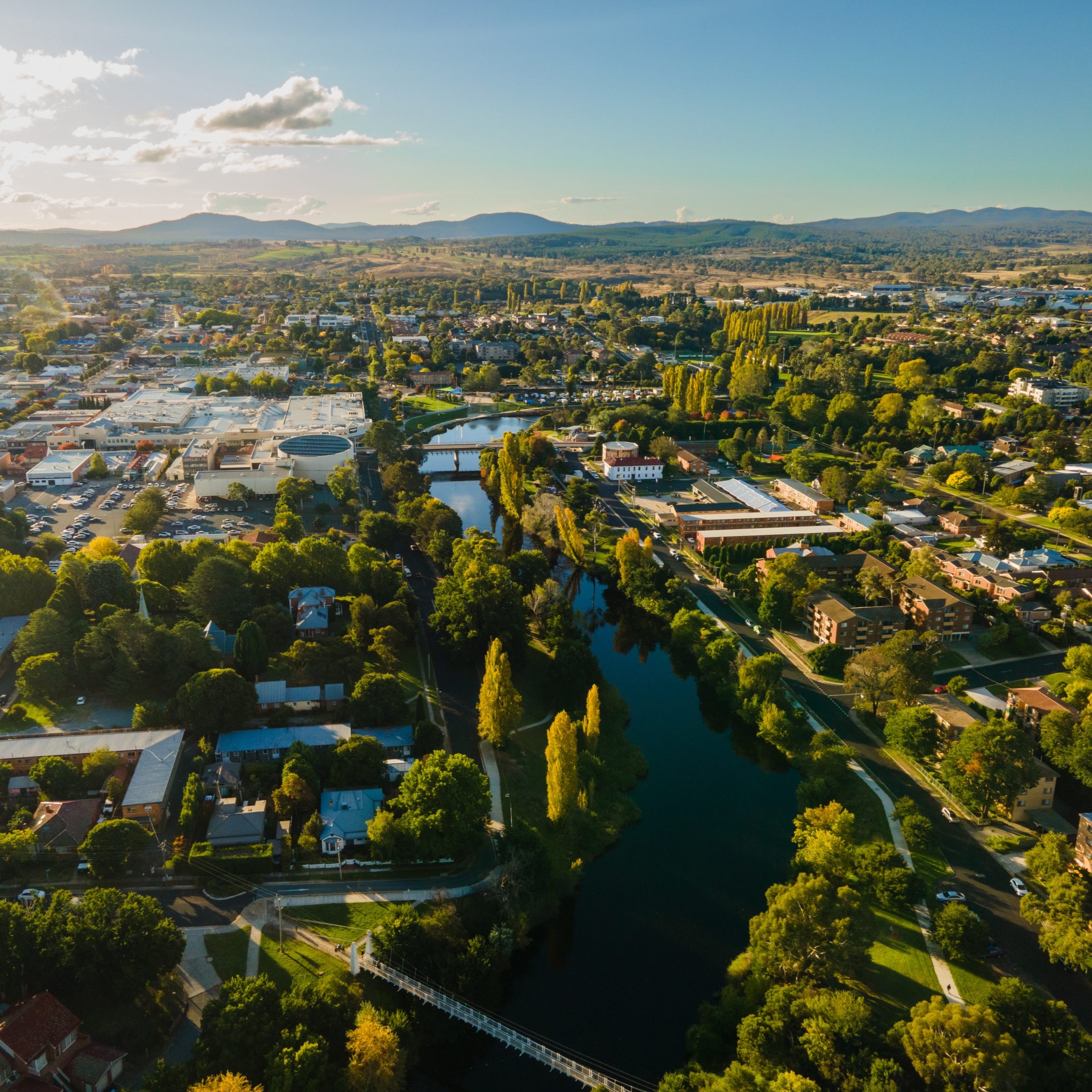 Queanbeyan riverside aerial